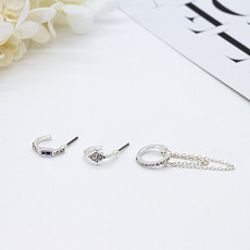 Bộ đồ bạc Bộ đồ bằng kim cương Vòng đeo khuyên Hoa tai Công chúa Cắt Hoa tai Đinh tán kim cương