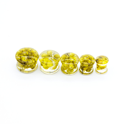 13mm Hoa vàng Cắm tai Đường hầm Đồ trang sức cho tai được đo bằng chất liệu acrylic