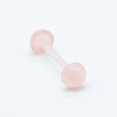 Đôi màu hồng mái vòm phẳng đáy lưỡi vòng xuyên qua acrylic 14G 16mm