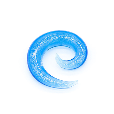 Chất liệu acrylic Nút bịt tai Đường hầm Xoắn ốc Màu xanh sáng bóng với vòng da