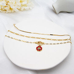 Thời trang vàng  Lâu đài kim cương Vòng cổ Carnelian Mặt dây chuyền Vòng cổ cho phụ nữ