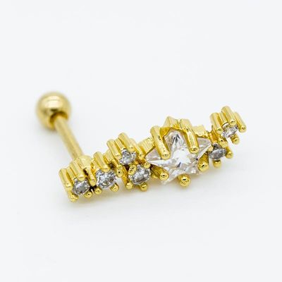 6mm 316 Xỏ tai bằng thép không gỉ 3 chiếc đinh tán vàng cho phụ nữ