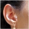 Bông tai bằng sụn tai Clear Gems Gold Flower Ear Pi Xuyến Trang sức 18G