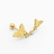 Pha lê đôi bông tai bướm vàng đinh tán 316 Thép không gỉ 8mm