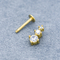 16ga Zircon Gems Labret Xuyên Trang sức Vàng Lip Stud 316L Thép không gỉ