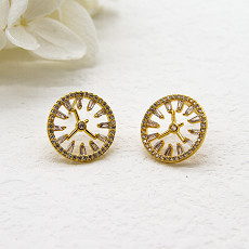 Phụ nữ Trang sức Thời trang Hoa tai Nhỏ Sterling Silver Pearl Huggie Earrings